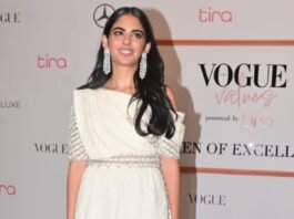 Isha Ambani’s All-White Gown Is A Modern Take On A Saree By Chanel